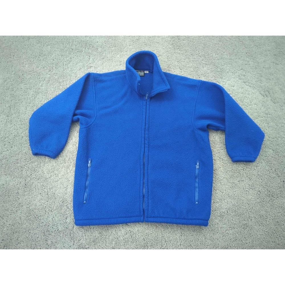 Vintage Polar Fleece by Malden Jacket Mens Medium Blue Full Zip‎ Made in USA